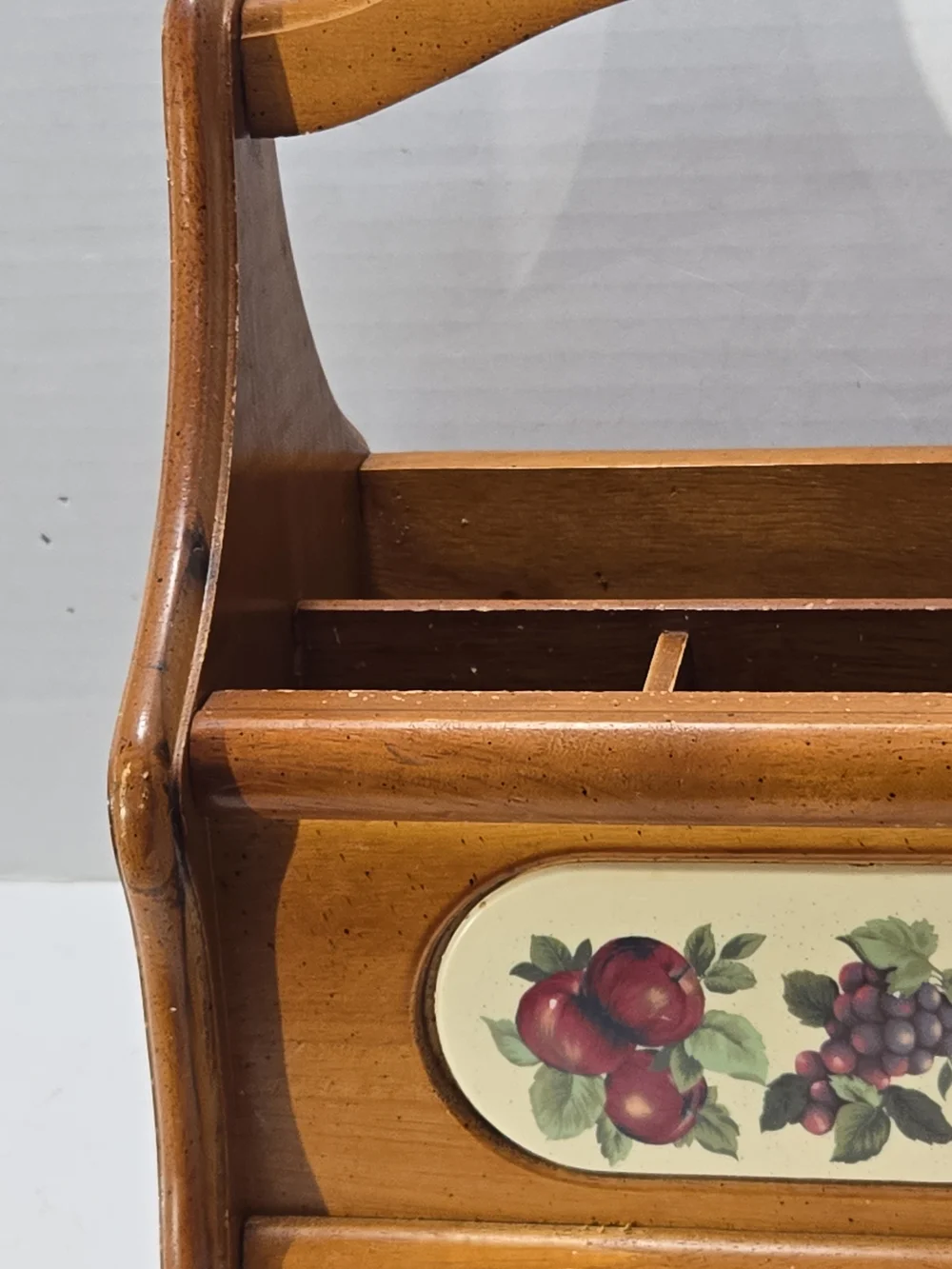 Wooden Fruit-Panel Coffee Caddy Organizer - Brown